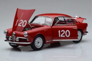 Alfa Romeo Giulietta SV #120 Mille Miglia 1956 Kyosho 1:18 08957A Pressofusione — immagine 2 di 9
