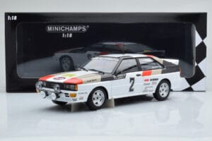 Audi Quattro Audi Sport #1 H. Mikkola / A. Hertz Winners International Swedish Rally 1981 Minichamps 1:18 155811102 Pressofus — immagine 6 di 6