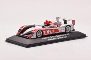 Audi R10 TDI LMP1 #2 F. Biela / E. Pirro / M. Werner 12 Hours of Sebring 2007 Minichamps 1:43 5020700233 Pressofusione — immagine 2 di 4