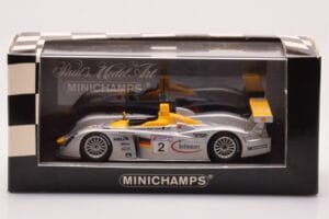 Audi R8 Infineon #2 L. Aiello / R. Capello / Pescatori 2nd Place 24 Hours of Le Mans 2001 Minichamps 1:43 400011202 Pressofus — immagine 4 di 4