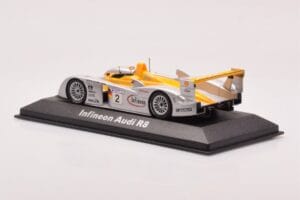 Audi R8 Infineon #2 Winner ALMS Petit Le Mans 2002 Minichamps 1:43 400021382 Pressofusione — immagine 3 di 4