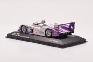 Audi R8 LMP900 #28 F. Biela / P. Kaffer / A. McNish 12 Hours of Sebring Winner 2004 Minichamps 1:43 4000412328 Pressofusione — immagine 3 di 4