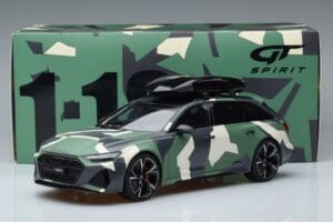 Audi RS6 C8 Avant Mimetico With Roof Top Asia Edition GT Spirit 1:18 CLDC014 Resina — immagine 6 di 6