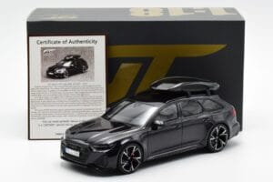 Audi RS6 C8 Avant Mythos Nero Con Tetto in Carbonio Asia Edition GT Spirit 1:18 CLDC007 Resina — immagine 6 di 6
