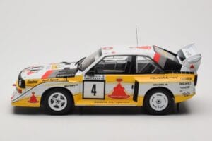 Audi Sport Quattro S1 E2 #4 S. Blomqvist / B. Cederberg Rally 1000 Lakes 1985 IXO 1:18 18RMC161A Pressofusione — immagine 3 di 6