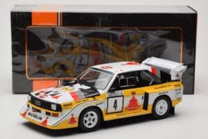 Audi Sport Quattro S1 E2 #4 S. Blomqvist / B. Cederberg Rally 1000 Lakes 1985 IXO 1:18 18RMC161A Pressofusione — immagine 6 di 6