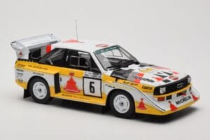 Audi Sport Quattro S1 E2 #6 H. Mikkola / A. Hertz Rally 1000 Lakes 1985 IXO 1:18 18RMC161B Pressofusione — immagine 4 di 6