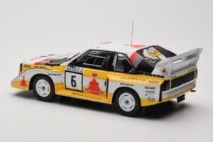 Audi Sport Quattro S1 E2 #6 H. Mikkola / A. Hertz Rally 1000 Lakes 1985 IXO 1:18 18RMC161B Pressofusione — immagine 5 di 6