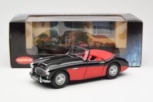 Austin-Healey 3000 Mk I Spider Nero Rosso Kyosho 1:18 08141KR Pressofusione — immagine 8 di 8