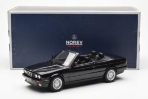 BMW 325i E30 Cabriolet Nero Metallizzato Norev 1:18 183211 Pressofusione — immagine 6 di 6