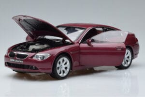 BMW 645Ci E63 Rosso Scuro Kyosho 1:18 08701CR Pressofusione — immagine 2 di 7