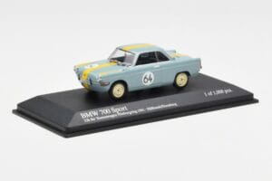BMW 700 Sport #64 Hulbusch / Stausberg 12 Hours of Nurburgring 1961 Minichamps 1:43 400612364 Pressofusione — immagine 2 di 4