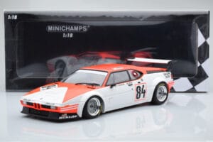 BMW M1 Equipe Dominique Lacaud #84 H. Stuck / Burger / D. Lacaud 24 Hours of Le Mans 1980 Minichamps 1:18 155802984 Pressofus — immagine 6 di 6
