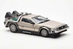 DeLorean DMC-12 Time Machine Back to the Future Argento Sun Star 1:18 2711 Pressofusione — immagine 6 di 8