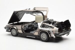 DeLorean DMC-12 Time Machine Back to the Future Argento Sun Star 1:18 2711 Pressofusione — immagine 7 di 8