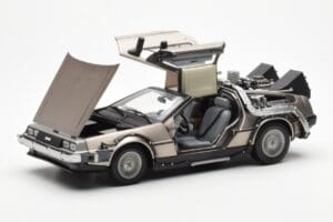 DeLorean DMC-12 Time Machine Back to the Future Argento Sun Star 1:18 2711 Pressofusione — immagine 8 di 8