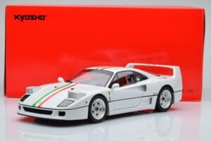 Ferrari F40 Bianco Perla Italy Kyosho 1:18 08416PWT-G Pressofusione — immagine 8 di 8