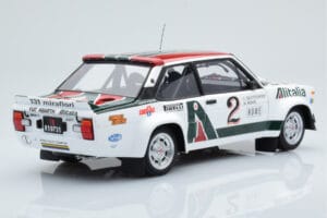 Fiat 131 Abarth Alitalia #2 W. Röhrl / C. Geistdörfer Rally Monte Carlo 1978 Kyosho 1:18 08376G Pressofusione — immagine 3 di 10