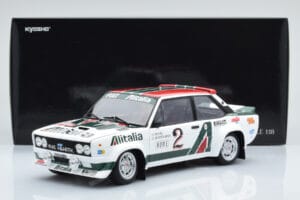 Fiat 131 Abarth Alitalia #2 W. Röhrl / C. Geistdörfer Rally Monte Carlo 1978 Kyosho 1:18 08376G Pressofusione — immagine 10 di 10