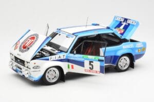 Fiat 131 Abarth #5 Team Fiat Works Rally Portugal 1980 Kyosho 1:18 08376A Pressofusione — immagine 2 di 8