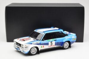 Fiat 131 Abarth #5 Team Fiat Works Rally Portugal 1980 Kyosho 1:18 08376A Pressofusione — immagine 8 di 8