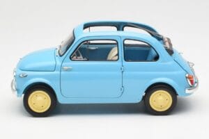Fiat Nuova 500 Celeste Blu Kyosho 1:18 08966LB Pressofusione — immagine 4 di 8