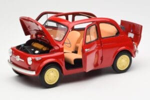 Fiat Nuova 500 Coral Rosso Kyosho 1:18 08966R Pressofusione — immagine 2 di 8