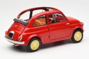 Fiat Nuova 500 Coral Rosso Kyosho 1:18 08966R Pressofusione — immagine 3 di 8