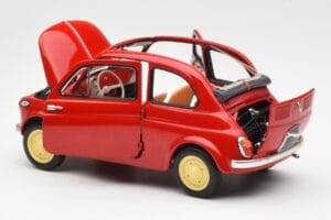 Fiat Nuova 500 Coral Rosso Kyosho 1:18 08966R Pressofusione — immagine 5 di 8