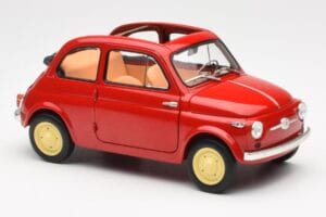 Fiat Nuova 500 Coral Rosso Kyosho 1:18 08966R Pressofusione — immagine 6 di 8