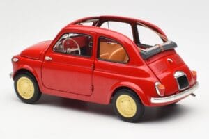 Fiat Nuova 500 Coral Rosso Kyosho 1:18 08966R Pressofusione — immagine 7 di 8