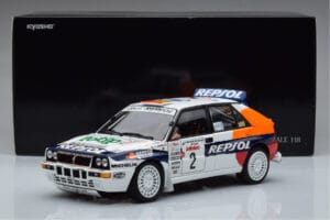 Lancia Delta HF Integrale Evoluzione #2 C. Sainz / L. Moya Tour de Corse 1993 Kyosho 1:18 08348J Pressofusione — immagine 9 di 9