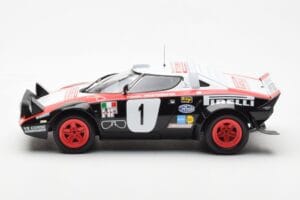 Lancia Stratos HF #1 Lancia Pirelli W. Rohrl / C. Geistdorfer Winners Dynabit Saarland Rallye 1978 Minichamps 1:18 155781701  — immagine 3 di 6