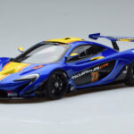 McLaren P1 GTR Blu Con Strisce Gialle AUTOart 1:18