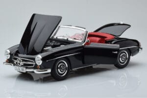 Mercedes 190 SL W121 Cabriolet Nero Minichamps 1:18 100037030 Pressofusione — immagine 2 di 8