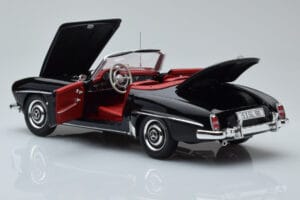 Mercedes 190 SL W121 Cabriolet Nero Minichamps 1:18 100037030 Pressofusione — immagine 7 di 8