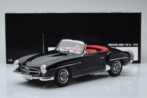 Mercedes 190 SL W121 Cabriolet Nero Minichamps 1:18 100037030 Pressofusione — immagine 8 di 8