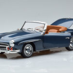 Mercedes 190 SL W121 Roadster Blu Norev 1:18 - image 2 of 8