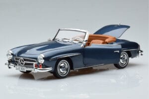 Mercedes 190 SL W121 Roadster Blu Norev 1:18 B66040625 Pressofusione — immagine 2 di 8