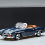 Mercedes 190 SL W121 Roadster Blu Norev 1:18 - image 8 of 8