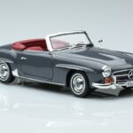 Mercedes 190 SL W121 Roadster Grigio Norev 1:18 183402 Pressofusione - image 5 of 8