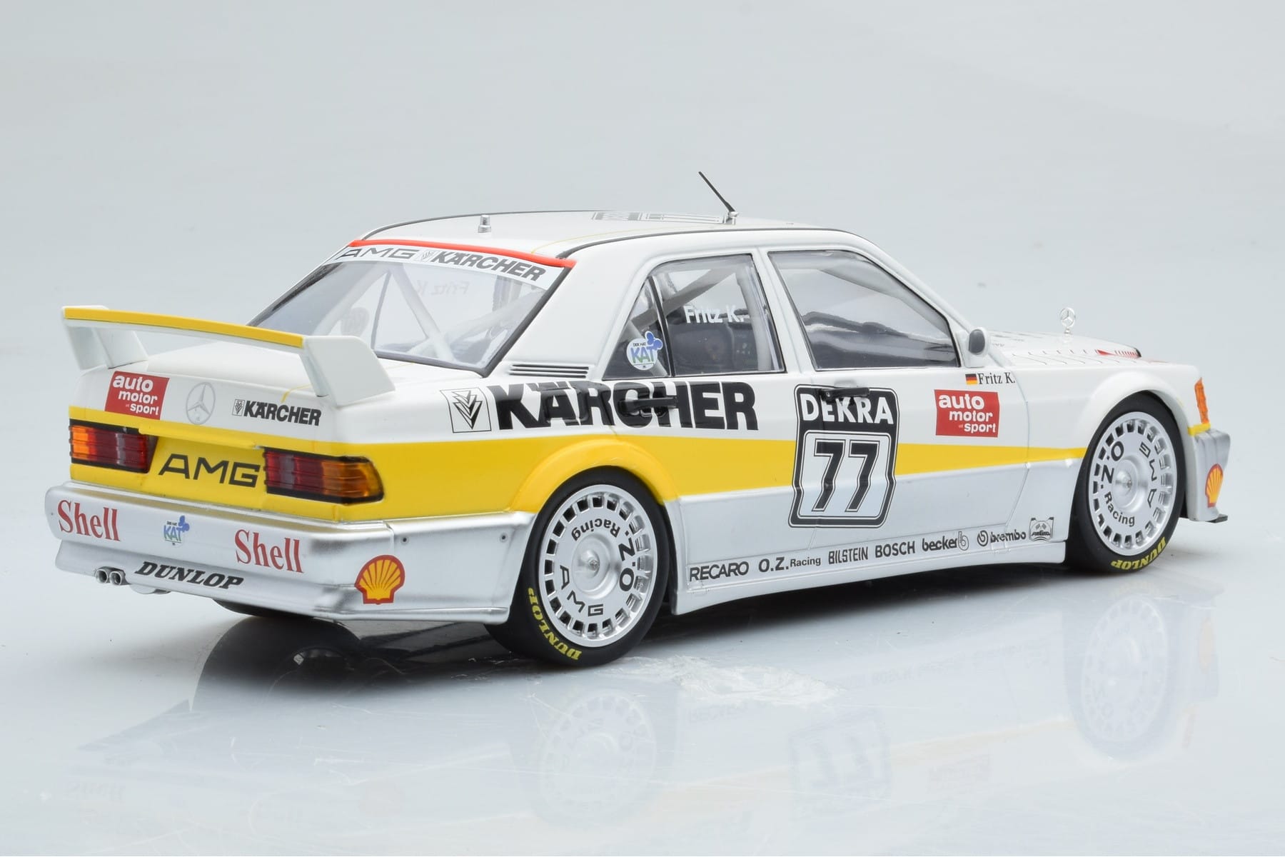 Mercedes 190E 2.5-16 W201 EVO 1 Karcher #77 F. Kreutzpointer Team AMG-Mercedes DTM 1990 Minichamps 1:18 155903677 Pressofusio — immagine 2 di 6