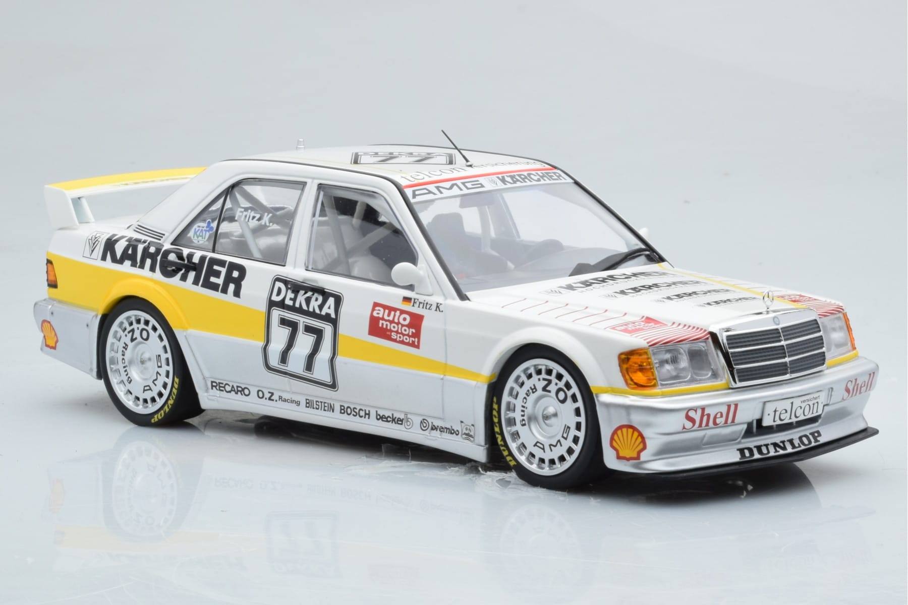 Mercedes 190E 2.5-16 W201 EVO 1 Karcher #77 F. Kreutzpointer Team AMG-Mercedes DTM 1990 Minichamps 1:18 155903677 Pressofusio — immagine 4 di 6