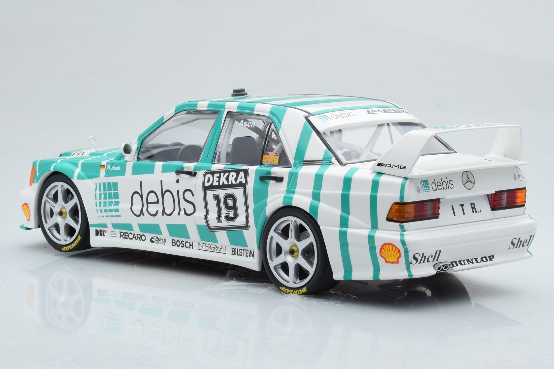Mercedes 190E 2.5-16 W201 EVO 2 Debis #19 R. Asch Team Zackspeed DTM 1991 Minichamps 1:18 155913619 Pressofusione — immagine 5 di 6