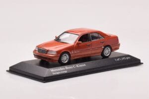 Mercedes C-Class W202 C240 Arancione Metallizzato Minichamps 1:43 430037000 Pressofusione — immagine 2 di 4