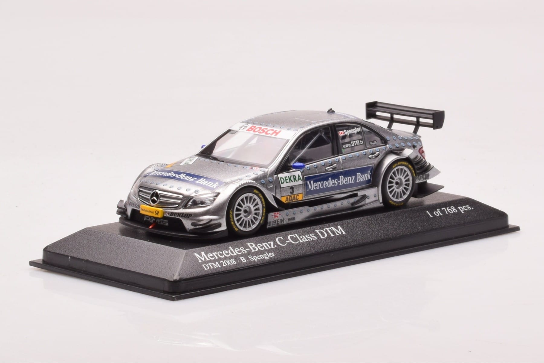 Mercedes C-Class W204 DTM Team AMG Mercedes #3 B. Spengler DTM 2008 Minichamps 1:43 400083803 Pressofusione — immagine 2 di 4