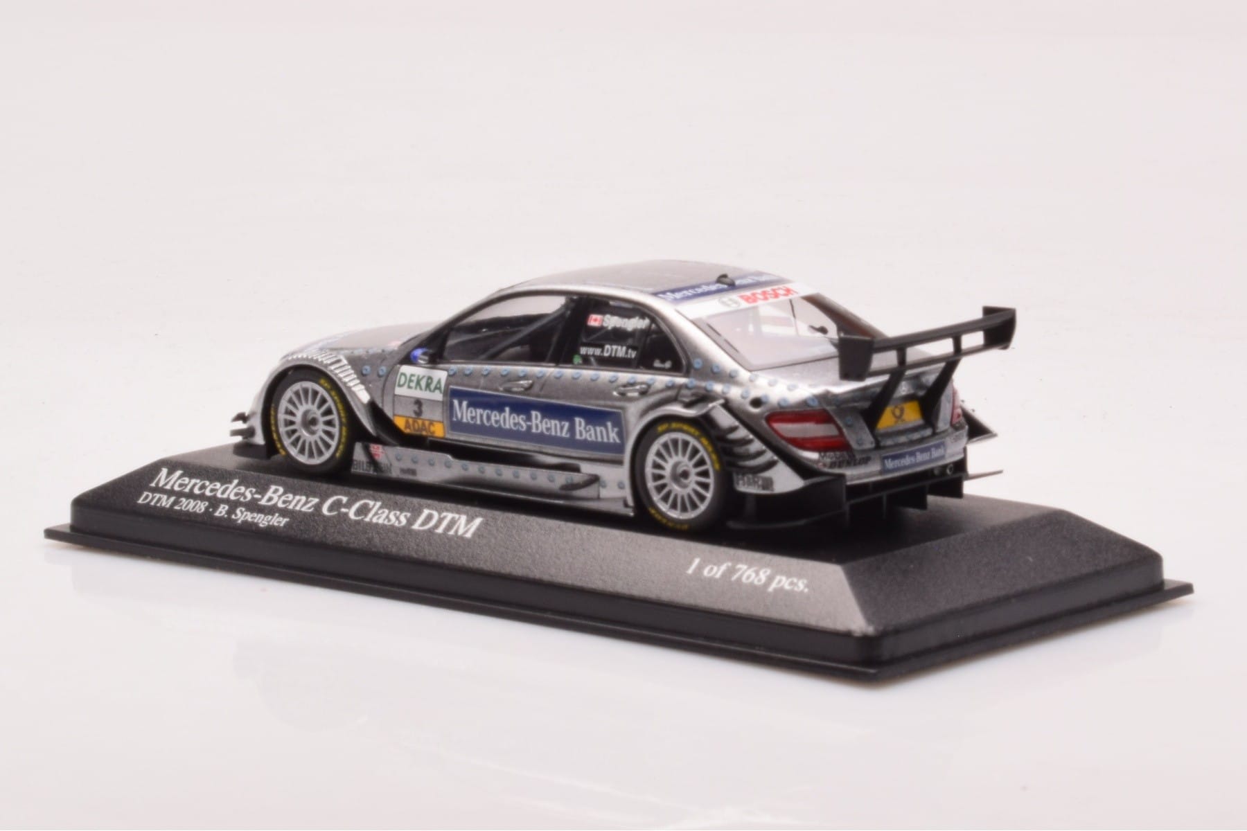 Mercedes C-Class W204 DTM Team AMG Mercedes #3 B. Spengler DTM 2008 Minichamps 1:43 400083803 Pressofusione — immagine 3 di 4