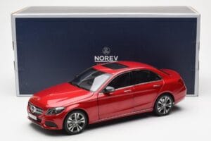 Mercedes C-Class W205 Rosso Metallizzato Asia Exclusive Norev 1:18 183835 Pressofusione — immagine 8 di 8