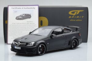 Mercedes C63 AMG W204 Black Series Nero Opaco GT Spirit 1:18 GT843 Resina — immagine 6 di 6