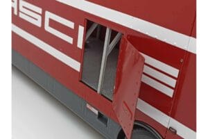 Mercedes O317 Porsche Transporter Rosso CMR 1:18 CMR149 Pressofusione — immagine 10 di 12